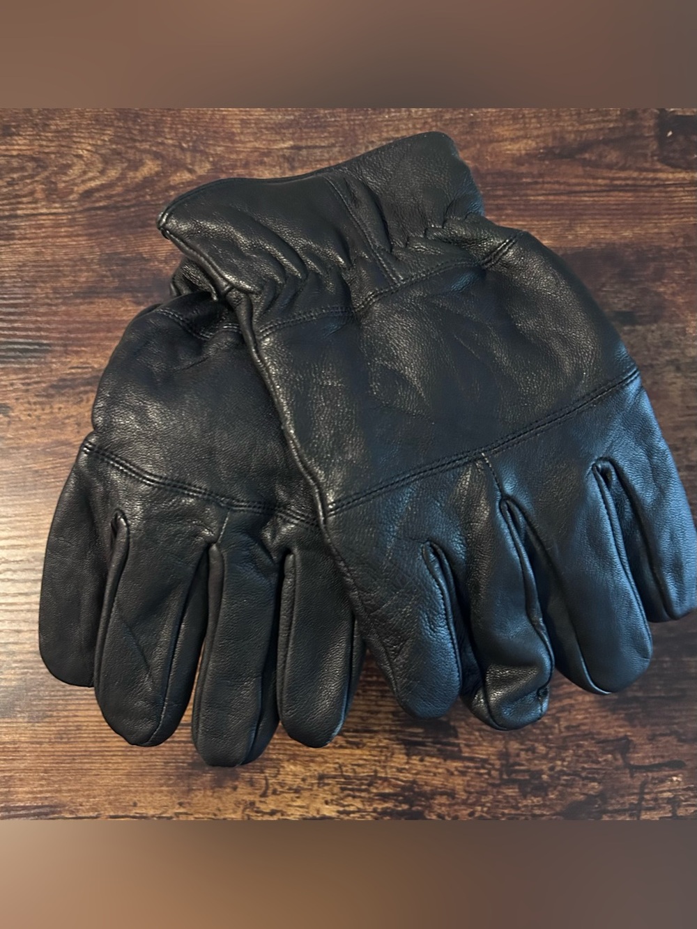 Classic Collection Men's Black Leather Riding 3M Thinsulate Lined Gloves L/XL